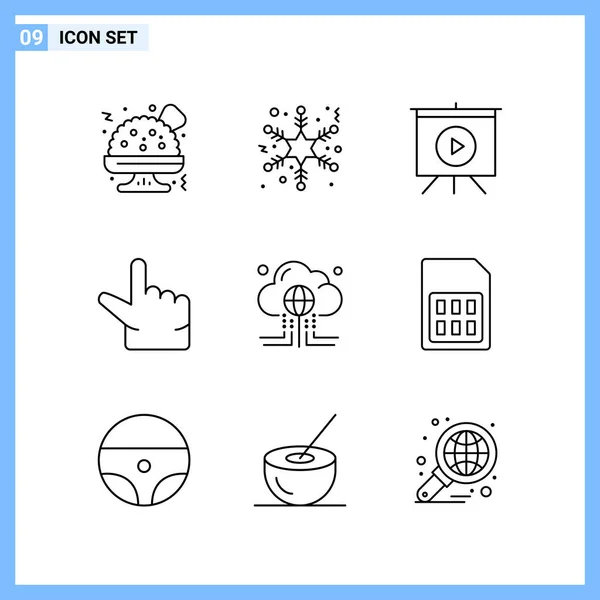 Conjunto Iconos Creativos Universales Simplemente Vector Ilustraciones Para Aplicaciones Web — Vector de stock