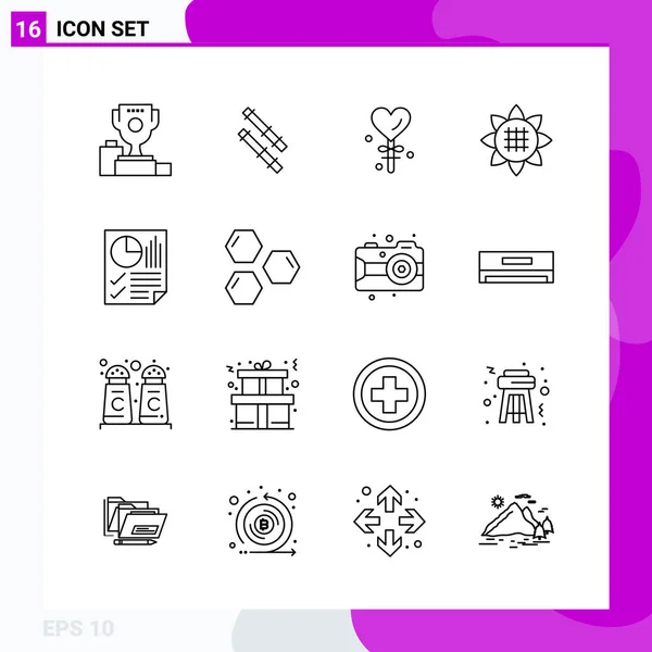 Conjunto Iconos Creativos Universales Simplemente Vector Ilustraciones Para Aplicaciones Web — Vector de stock