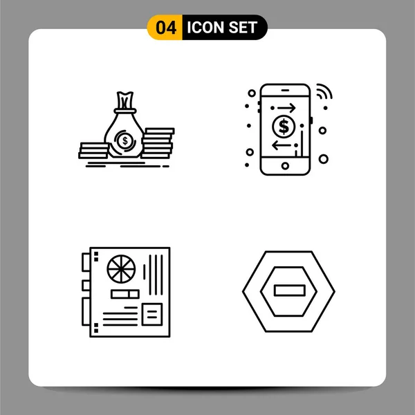 Conjunto Iconos Creativos Universales Simplemente Vector Ilustraciones Para Aplicaciones Web — Archivo Imágenes Vectoriales