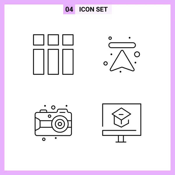 Set Universal Creative Icons Simply Vector Illustrations Web Mobile Apps — Stock Vector