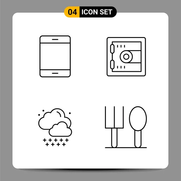 Conjunto Iconos Creativos Universales Simplemente Vector Ilustraciones Para Aplicaciones Web — Archivo Imágenes Vectoriales