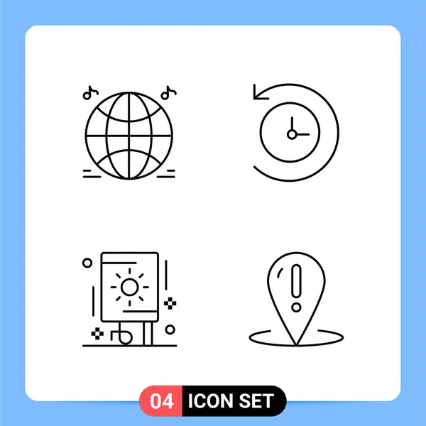 Conjunto Iconos Creativos Universales Simplemente Vector Ilustraciones Para Aplicaciones Web — Vector de stock