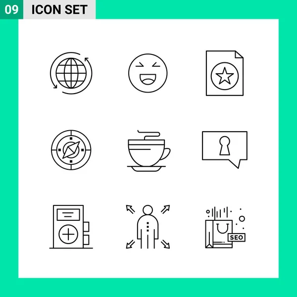 Conjunto Iconos Creativos Universales Simplemente Vector Ilustraciones Para Aplicaciones Web — Archivo Imágenes Vectoriales