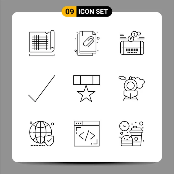 Set Dari Ikon Kreatif Universal Cukup Ilustrasi Vektor Untuk Aplikasi - Stok Vektor