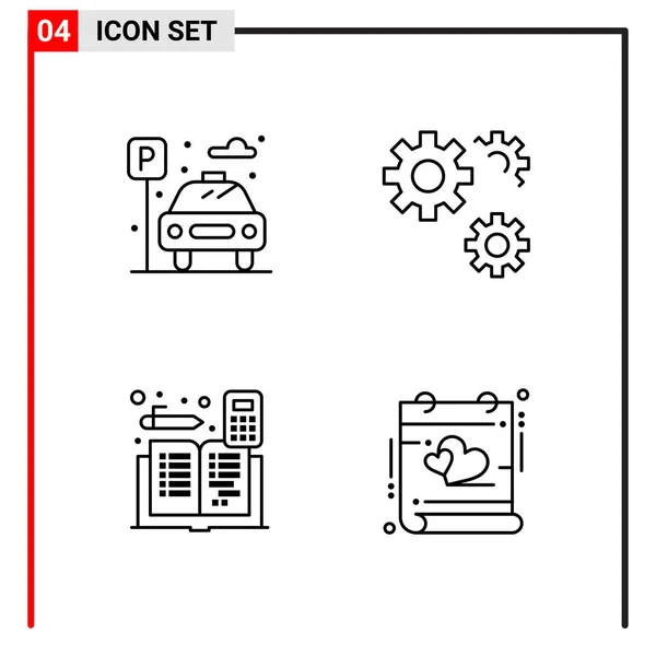 Set Universeller Kreativer Symbole Einfach Vektorillustrationen Für Web Und Mobile — Stockvektor