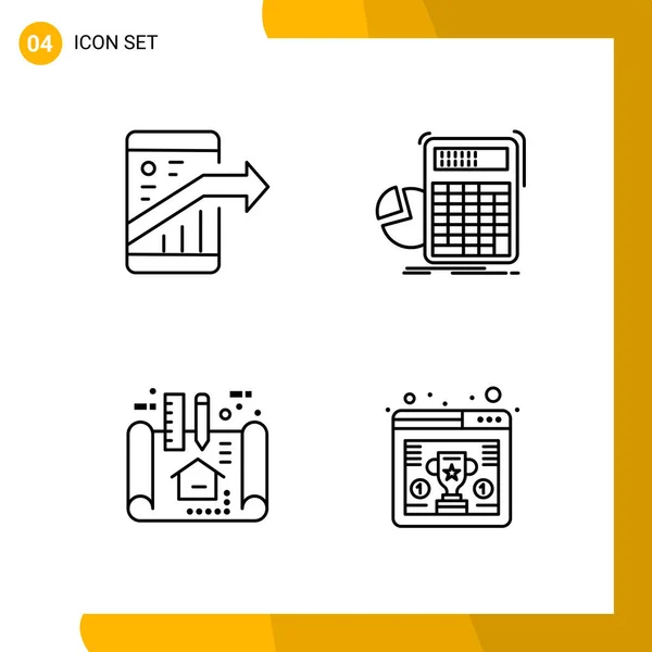 Set Universeller Kreativer Symbole Einfach Vektorillustrationen Für Web Und Mobile — Stockvektor