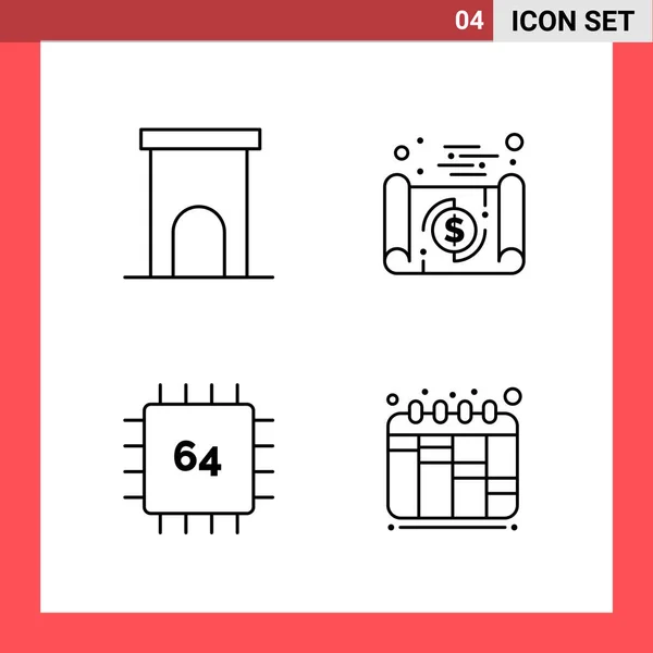 Set Universeller Kreativer Symbole Einfach Vektorillustrationen Für Web Und Mobile — Stockvektor