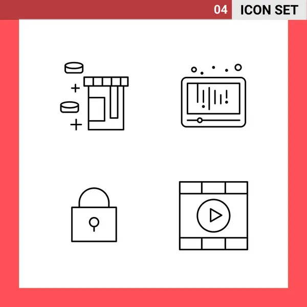 Conjunto Iconos Creativos Universales Simplemente Vector Ilustraciones Para Aplicaciones Web — Archivo Imágenes Vectoriales