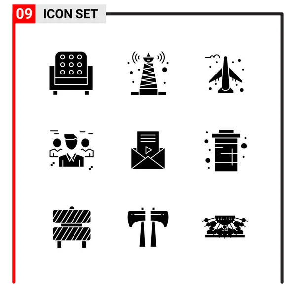 Conjunto Iconos Creativos Universales Ilustración Vectorial — Vector de stock