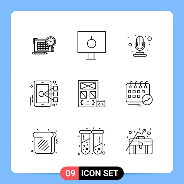 Conjunto Iconos Creativos Universales Simplemente Vector Ilustraciones Para Aplicaciones Web — Archivo Imágenes Vectoriales