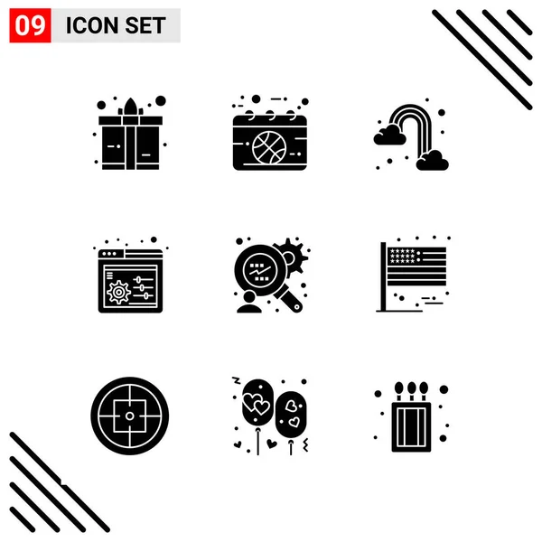 Conjunto Iconos Creativos Universales Simplemente Vector Ilustraciones Para Aplicaciones Web — Archivo Imágenes Vectoriales