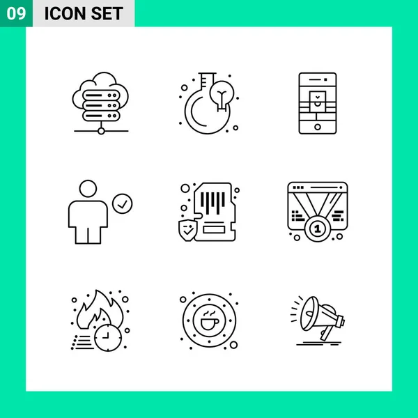 Conjunto Iconos Creativos Universales Simplemente Vector Ilustraciones Para Aplicaciones Web — Vector de stock