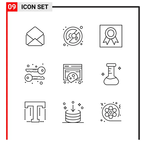 Set Universal Creative Icons Simply Vector Illustrations Web Mobile Apps — Stock Vector