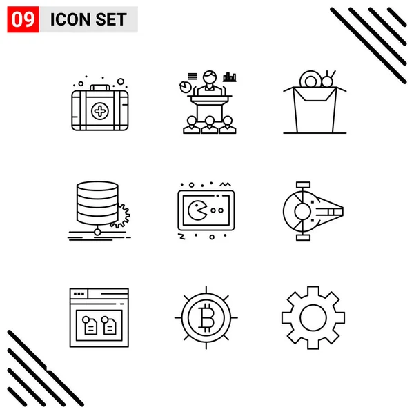 Set Universal Creative Icons Simply Vector Illustrations Web Mobile Apps — Stock Vector