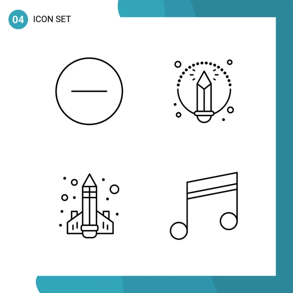 Set Universal Creative Icons Simply Vector Illustrations Web Mobile Apps — Stock Vector