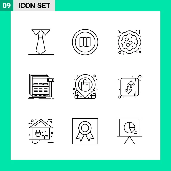 Conjunto Iconos Creativos Universales Simplemente Vector Ilustraciones Para Aplicaciones Web — Vector de stock