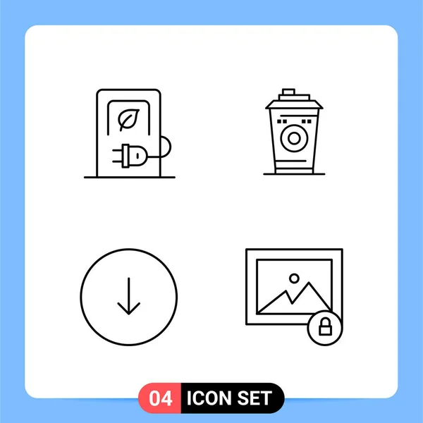Simple Set Outline Icons Themes Text Signal Worldwide Wifi Shopping — Stock Vector