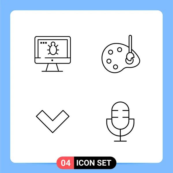 Conjunto Iconos Creativos Universales Simplemente Vector Ilustraciones Para Aplicaciones Web — Vector de stock