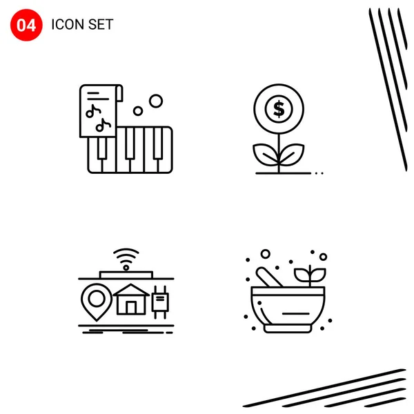 Conjunto Iconos Creativos Universales Simplemente Vector Ilustraciones Para Aplicaciones Web — Vector de stock