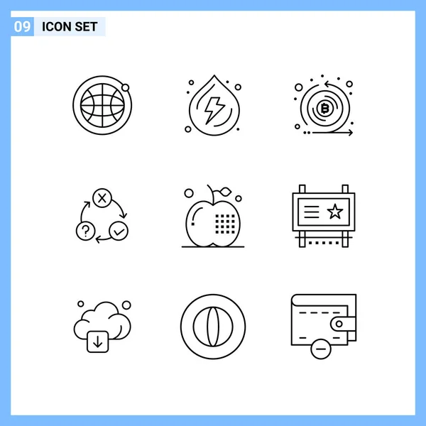 Conjunto Iconos Creativos Universales Simplemente Vector Ilustraciones Para Aplicaciones Web — Archivo Imágenes Vectoriales