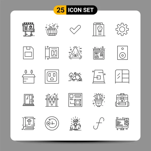 Conjunto Iconos Creativos Universales Simplemente Vector Ilustraciones Para Aplicaciones Web — Vector de stock