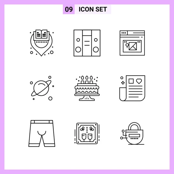 Conjunto Iconos Creativos Universales Ilustración Vectorial — Vector de stock