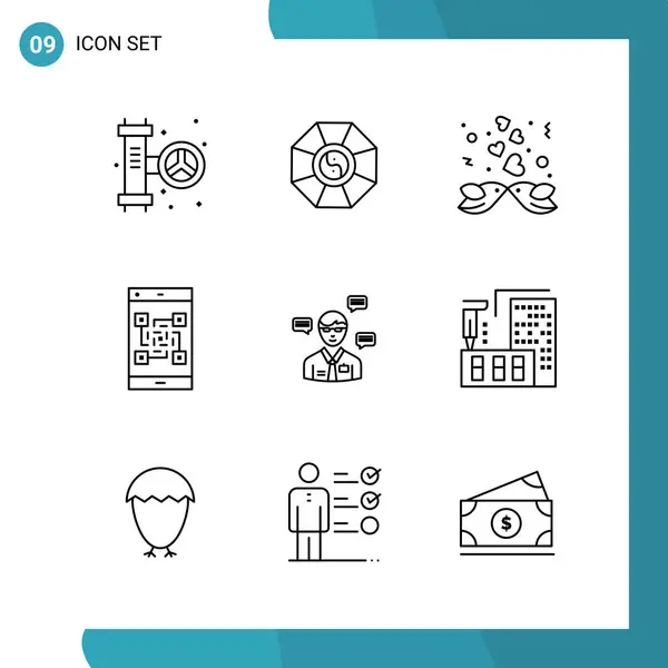 Conjunto Iconos Creativos Universales Simplemente Vector Ilustraciones Para Aplicaciones Web — Vector de stock