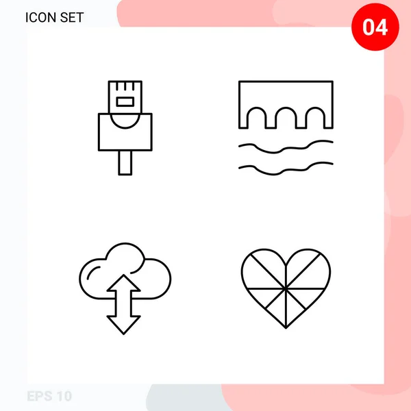 Set Universal Creative Icons Simply Vector Illustrations Web Mobile Apps — Stock Vector