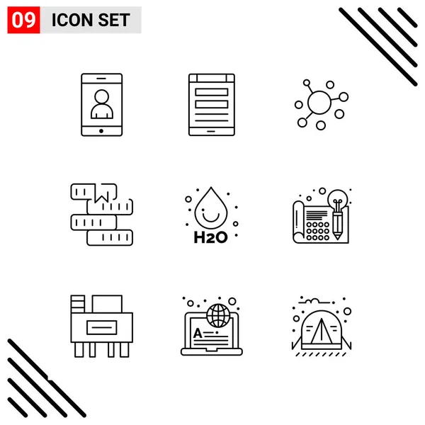 Conjunto Iconos Creativos Universales Simplemente Vector Ilustraciones Para Aplicaciones Web — Vector de stock