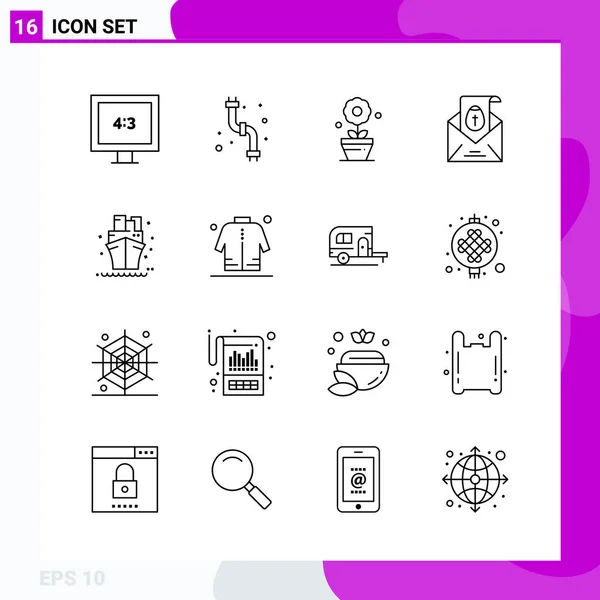 Conjunto Iconos Creativos Universales Simplemente Vector Ilustraciones Para Aplicaciones Web — Vector de stock