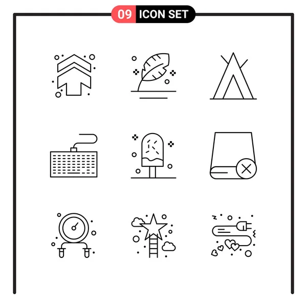 Conjunto Iconos Creativos Universales Simplemente Vector Ilustraciones Para Aplicaciones Web — Archivo Imágenes Vectoriales