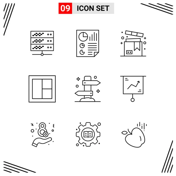 Set Universal Creative Icons Simply Vector Illustrations Web Mobile Apps — Stock Vector