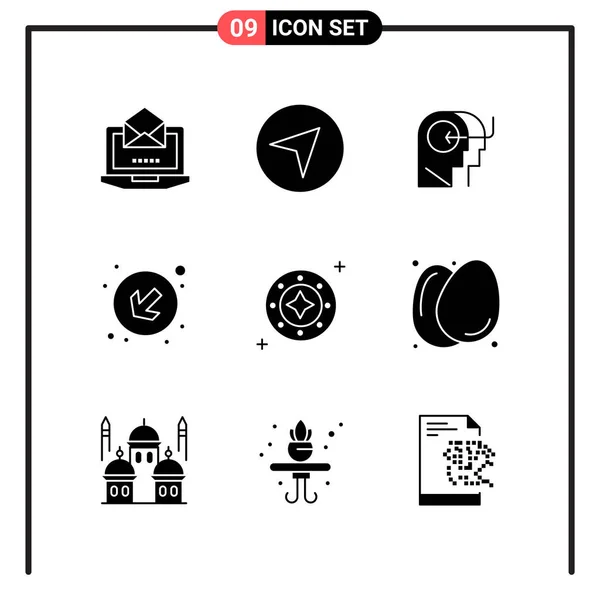 Conjunto Iconos Creativos Universales Ilustración Vectorial — Vector de stock