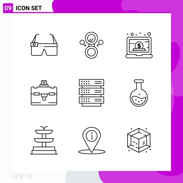 Conjunto Iconos Creativos Universales Simplemente Vector Ilustraciones Para Aplicaciones Web — Vector de stock