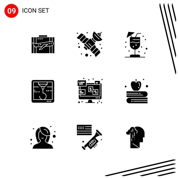 Conjunto Iconos Creativos Universales Simplemente Vector Ilustraciones Para Aplicaciones Web — Vector de stock