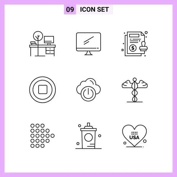 Conjunto Iconos Creativos Universales Simplemente Vector Ilustraciones Para Aplicaciones Web — Vector de stock