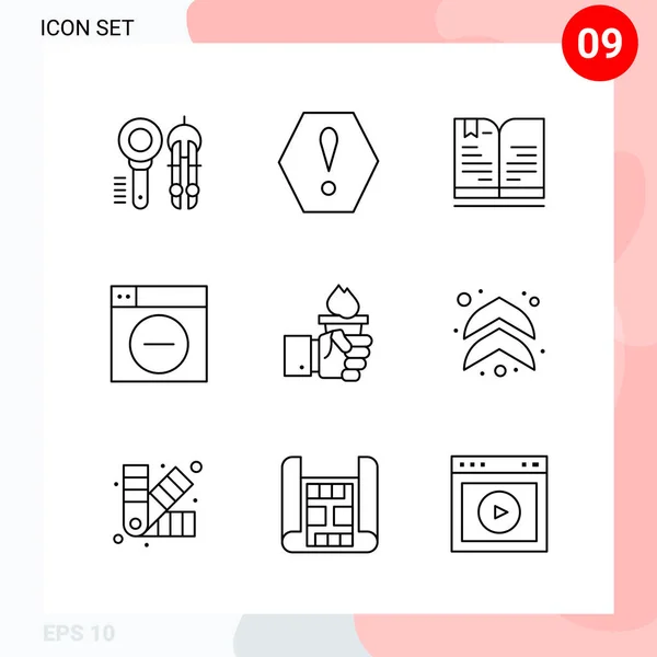 Conjunto Iconos Creativos Universales Simplemente Vector Ilustraciones Para Aplicaciones Web — Archivo Imágenes Vectoriales