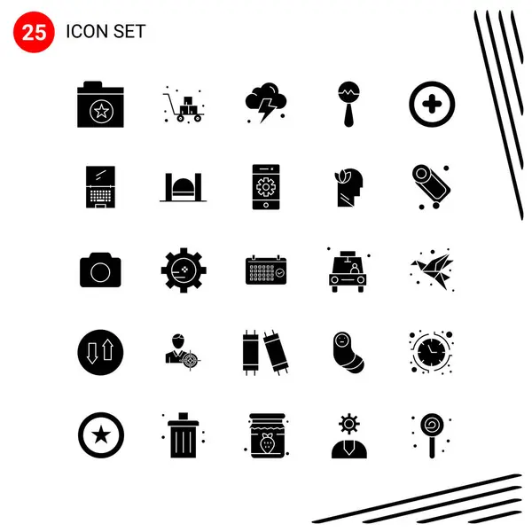 Conjunto Iconos Creativos Universales Ilustración Vectorial — Vector de stock