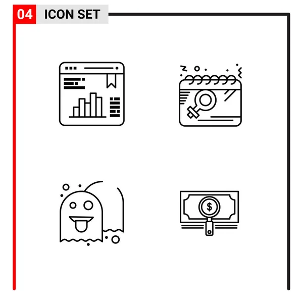 Set Universeller Kreativer Symbole Einfach Vektorillustrationen Für Web Und Mobile — Stockvektor