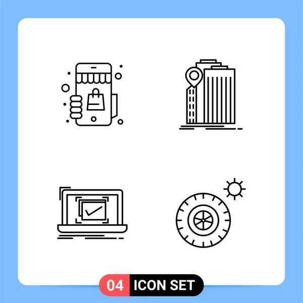 Conjunto Iconos Creativos Universales Simplemente Vector Ilustraciones Para Aplicaciones Web — Archivo Imágenes Vectoriales