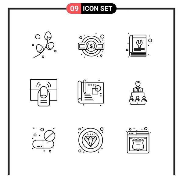 Conjunto Iconos Creativos Universales Simplemente Vector Ilustraciones Para Aplicaciones Web — Vector de stock