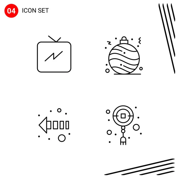 Set Universal Creative Icons Simply Vector Illustrations Web Mobile Apps — Stock Vector