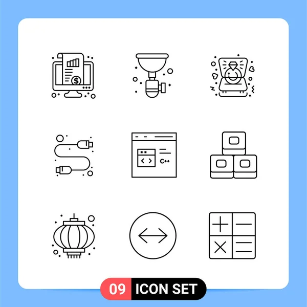 Conjunto Iconos Creativos Universales Simplemente Vector Ilustraciones Para Aplicaciones Web — Archivo Imágenes Vectoriales