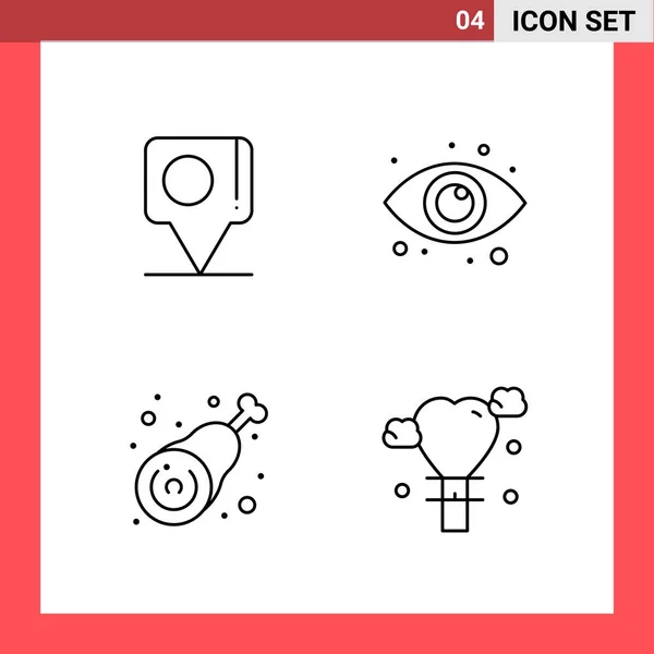 Set Universal Creative Icons Simply Vector Illustrations Web Mobile Apps — Stock Vector