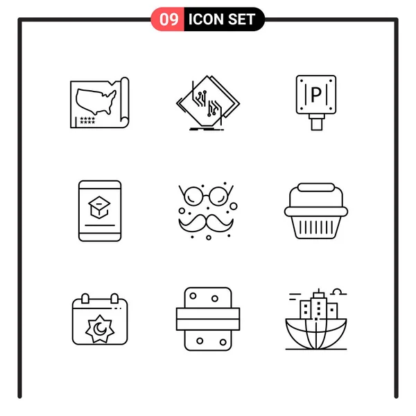 Conjunto Iconos Creativos Universales Simplemente Vector Ilustraciones Para Aplicaciones Web — Archivo Imágenes Vectoriales