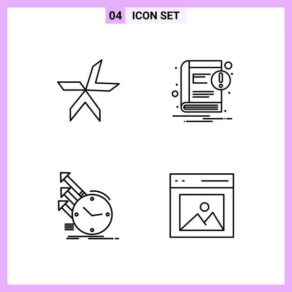 Conjunto Iconos Creativos Universales Simplemente Vector Ilustraciones Para Aplicaciones Web — Archivo Imágenes Vectoriales