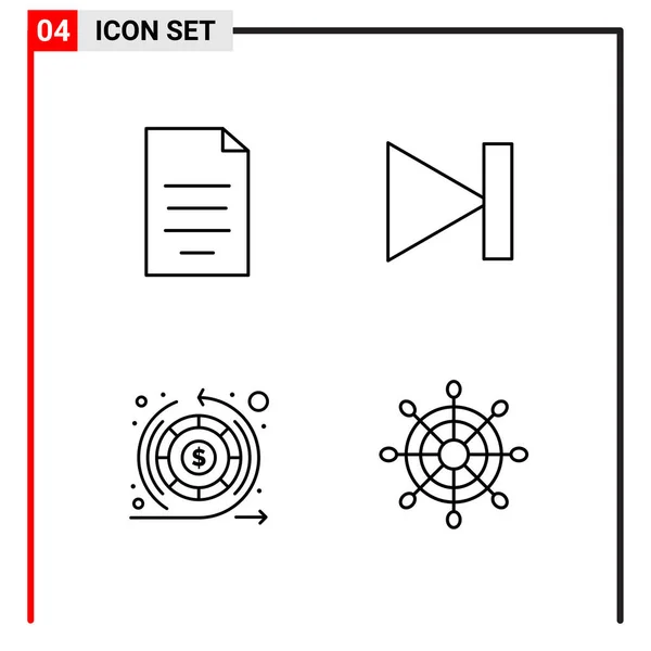 Set Universeller Kreativer Symbole Einfach Vektorillustrationen Für Web Und Mobile — Stockvektor