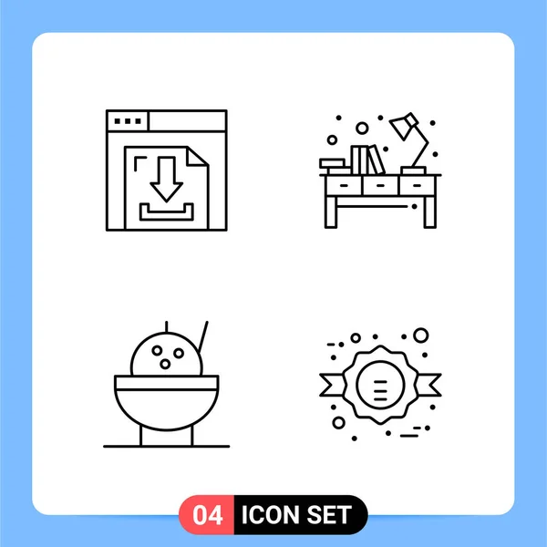 Conjunto Iconos Creativos Universales Simplemente Vector Ilustraciones Para Aplicaciones Web — Archivo Imágenes Vectoriales