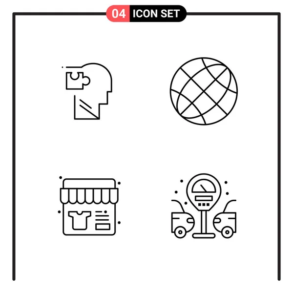 Conjunto Iconos Creativos Universales Simplemente Vector Ilustraciones Para Aplicaciones Web — Archivo Imágenes Vectoriales