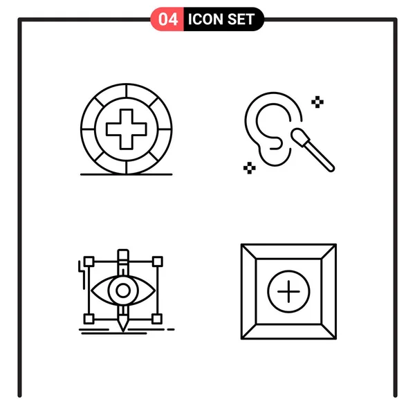 Conjunto Iconos Creativos Universales Simplemente Vector Ilustraciones Para Aplicaciones Web — Archivo Imágenes Vectoriales